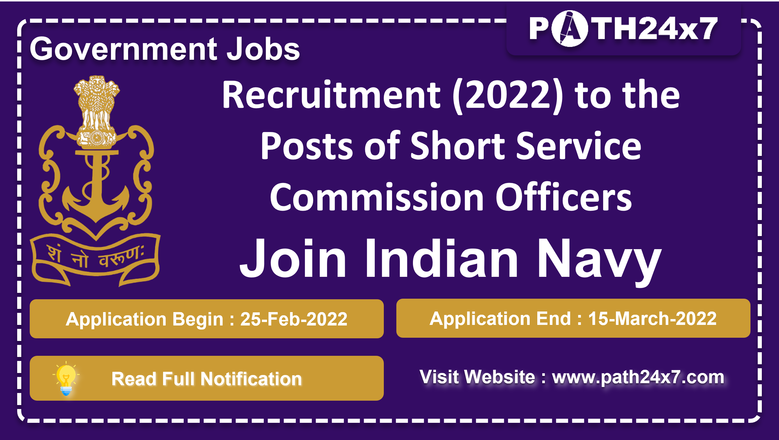 Recruitment (2022) to the Posts of Short Service Commission (SSC) Officers in JIN, No. of Vacancies - 155, Important Dates, Application Fees, Age Limit, Educational Criteria, Physical Criteria, Vacancy Details, How to Apply By Online | Join Indian Navy